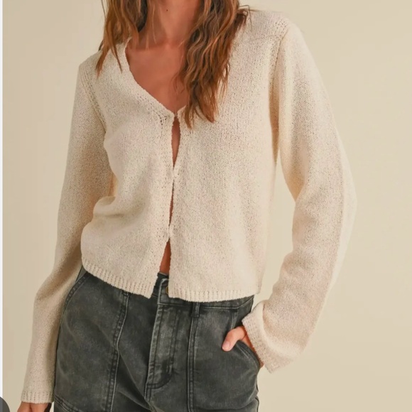 Miou Muse HOOK CLOSURE CARDIGAN - Picture 1 of 4